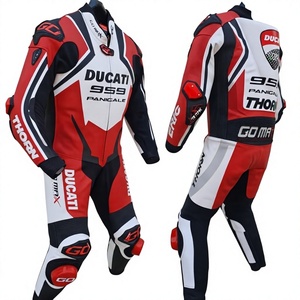 Unisex Rucati Made to Measure Racing Jumpsuit/Traje Cowhide/Kangaroo Leather Track Racing Suit With Hump CE <b>Protectors</b> - Product Image 1