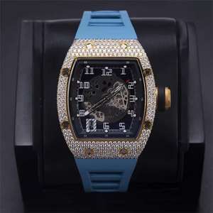 Iced VVS Moissanite <b>Diamond</b> Business Sport Fashion Quartz Movement Stainless Steel Case Silicone Coin <b>Watch</b> 20mm Width Wedding - Product Image 3