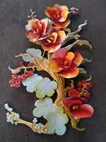 Vente flash - Art mural floral 3D en aluminium original, décoration florale suspendue pour salon, chambre, hôtel, terrasse
