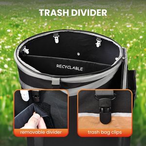 Cestino per Rifiuti Pop-Up Resistente con Divisorio Rimovibile, Contenitore Pieghevole per Campeggio, Lavanderia, Giardino e Esigenze di Stoccaggio Acqua - Product Image 4