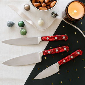 Cuchillo de chef hecho a mano con hoja de acero inoxidable, mango de madera y funda de cuero, cuchillo para exteriores. - Product Image 6