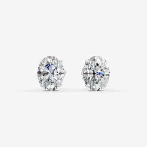 Pendientes Solitarios Ovalados Clásicos en Oro Rosa de 18K, Diseño Moderno, Certificados, Unisex, de Lujo, con Diamantes, Venta al Por Mayor - Product Image 3