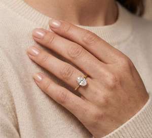 14K Yellow Gold 1.50CT Oval Cut Moissanite Engagement <b>Ring</b> Solitaire 4 Prong Wedding <b>Ring</b> Minimalist <b>Dainty</b> Delicate - Product Image 5