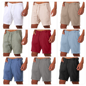 Drawstring Pocketed Cuffed <b>Men</b> <b>Shorts</b> Casual Comfortable Custom Front Logo OEM ODM Wholesale <b>Woven</b> 100% Polyester Mid Breathable - Product Image 4