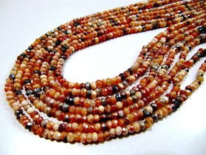 Cuentas de Cornalina Natural Mística con Recubrimiento AB, Cuentas Multicolor de Cornalina, Facetadas en Forma de Rondelle, Tamaño 3-4mm, Longitud 13 pulgadas - Product Image 5