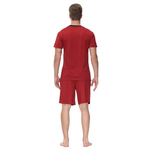 Conjuntos de Camisa y Pantalones Cortos Casuales de Verano para Hombre, 2 Piezas, Tela de Rizo, Secado Rápido, Transpirable, Ropa de Calle a la Moda, Color Rojo, Trajes de Verano para Hombre - Product Image 2