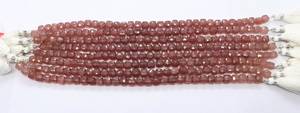 AAA Natural Strawberry Faceted Cube Beads 6-7 MM Strawberry <b>Gemstone</b> Beads 8 Inch Faceted Red Strawberry 3D Cube Beads Jewelry - Product Image 2
