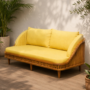 Juego de Sofás de Madera de Teca Sólida de Primera Calidad para Exteriores, con Cojines Impermeables, para Hotel, Villa, Sala de Estar, Diseño Industrial - Product Image 1