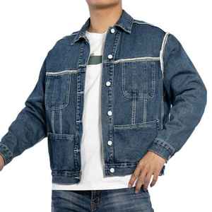 Veste en jean en coton biologique durable Outfitize, veste en jean écologique pour homme, veste en jean tendance verte - Product Image 6