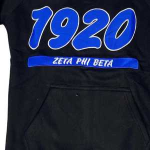 Sweat-shirt à capuche unisexe en coton avec broderie chenille Zeta Phi Beta 1920, vêtements de sororité grecque - Product Image 4