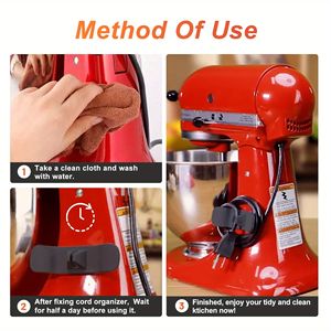 4 Pack Cable Organizer Adhesive Cable <b>Wrap</b> Holder Keeper for Blender Coffee Maker Cable Management Accessories for <b>Kitchen</b> - Product Image 5