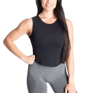 Débardeur long pour femme à ourlet incurvé, respirant et extensible, pour la gym, le fitness et le yoga, vêtements de sport, vente en gros OEM - Product Image 1