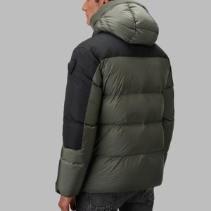 เสื้อแจ็คเก็ตพัฟเฟอร์ลำลองสำหรับผู้ชายสำหรับฤดูหนาว มีฮู้ด สีพื้น ปิดด้วยซิป ไซส์ใหญ่ เสื้อโค้ทอุ่นสำหรับกิจกรรมกลางแจ้ง CP-MPJ-05 - Product Image 3