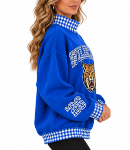 Custom Printed Women Oversized <b>Mock</b> Neck Sweatshirt Soft 100% Cotton Drop Shoulder Premium Casual Pullover - Product Image 6