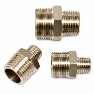 Conector hexagonal reductor de latón BSP NPT BSPT con rosca macho, forjado, clase 150, para tuberías, fabricado a medida por OEM (AOL-011) Rojo Latón - Product Image 3