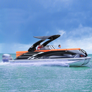 เรือโป๊ะทูนสปอร์ต KINOCEAN ขนาด 22 ฟุต พร้อมรถพ่วง เครื่องยนต์ 150 แรงม้า ได้รับการรับรองมาตรฐาน CE สำหรับการตกปลา การท่องเที่ยว และการเช่าเชิงพาณิชย์ - Product Image 2