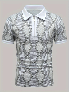 Camiseta de Manga Corta con Cierre para Hombre, Nueva Colección Verano 2026, Informal, Cómoda, Transpirable, de Secado Rápido, con Estampado Sólido, para la Calle - Product Image 2