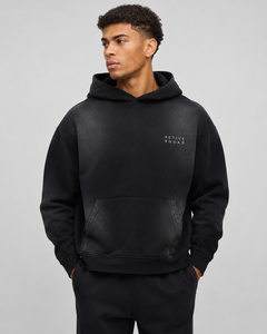 Sudadera Unisex Active Squad Negra con Cuello Redondo, Cierre de Cremallera, Corte Regular, Casual, con Bolsillo Frontal, Logotipo Termotransferido, Forrada para Invierno - Product Image 2