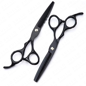 Premium Black Hairdressing Scissors <b>Set</b> 2 Pcs Stainless Steel <b>Barber</b> Shears with Adjustable Tension Screw - Product Image 5