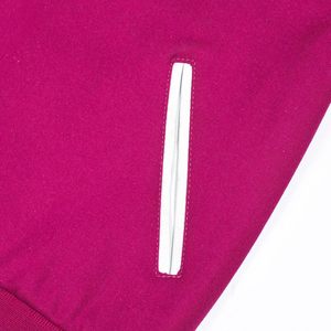 Men's Pink Varsity <b>Jacket</b> With <b>White</b> Sleeves And Striped Cuffs Casual PU Leather Letterman <b>Jacket</b> Autumn Wear - Product Image 6