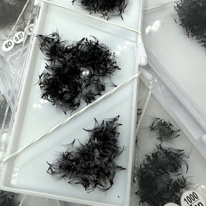 Fournisseur en gros d'extensions de cils CC/DD/M/L Curl 3D 4D 6D 8D, bouquets préfabriqués, cheveux synthétiques noirs mats de haute qualité - Product Image 3