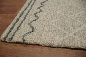 Tapis moderne abstrait tufté à la main, rectangulaire, en laine et coton, réversible, ignifuge, écologique, rembourré pour salon - Product Image 4