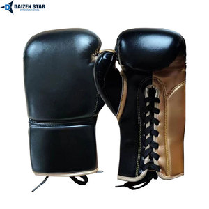 Gants de boxe Daizen Star vert en cuir PU, fermeture à lacets pour adultes, équipement d'entraînement - Product Image 4