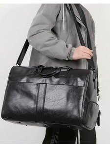 Nouveauté Sac de Sport de Luxe Personnalisé pour Homme en Cuir PU, Sac de Voyage Imperméable pour Week-end et Nuit, Sac de Gym et Sac Polochon - Product Image 3