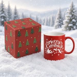 Taza de Cerámica Navideña de 330 ml al por Mayor, Diseño de Papá Noel, Caja de Regalo, Taza de Café, Ideal para Regalo Navideño, OEM, ODM, Etiquetas Privadas - Product Image 1