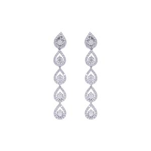 Pendientes colgantes con forma de lágrima de oro de 14 quilates con diamantes de belleza atemporal y brazaletes - Product Image 1