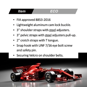 Track Racing TBRACING ECO 6 Point Harness FIA 8853 2016 Approved 3 Inch Shoulder <b>Strap</b> Custom Logo OEM ODM Factory - Product Image 4
