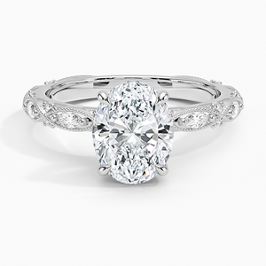 Anillo BOJ 0151 de Corte Ovalado, Plata 925, Anillo Solitario con Engaste de Diamantes para Migraña, 2ct, Color D, VVS1, Moissanita GRA, Precio Bajo - Product Image 1