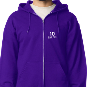 Sudadera con capucha completa con cremallera para adultos, morada, personalizada, informal, de forro polar suave, para hombre y mujer, ropa al por mayor - Product Image 5