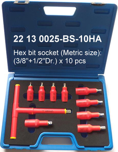 Juego de 10 Puntas Hexagonales Aisladas VDE 1000V de 3/8" y 1/2" - Product Image 2