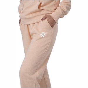 Peach Comfort Fit Canvas <b>Elastic</b> Waist High Street Style Quick Dry Breathable Lounge <b>Trousers</b> - Product Image 3