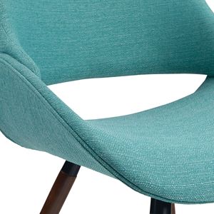 Chaise de salle à manger en bois courbé bleu turquoise Malden - Product Image 4