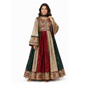 Precio al por mayor: Últimos vestidos afganos Kuchi bordados a mano multicolor, vestidos vintage de alta calidad, vestidos nupciales afganos Kuchi. - Product Image 5