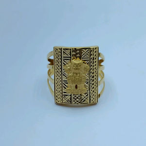 Traditional Gold Ashoka Pillar <b>Ring</b> <b>for</b> <b>Men</b> Religious Indian Government Symbol Design Finger <b>Ring</b> Classic Jewellery - Product Image 1
