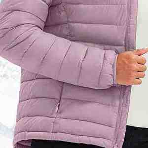 Doudoune légère pour femme, col montant, fermeture éclair, matelassée, coupe-vent, couleur unie, manteau d'hiver, coupe droite, style ajusté - Product Image 3