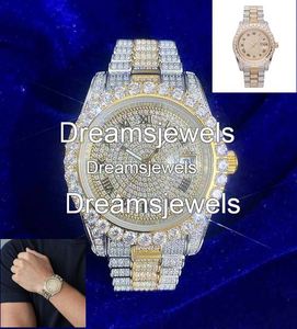 Montre analogique à quartz de luxe en acier inoxydable VVS entièrement sertie de pierres, style hip-hop antique, verre 5 mm, personnalisable - Product Image 4