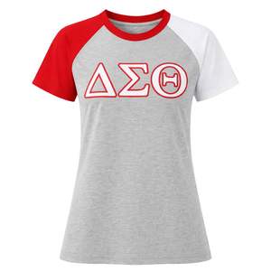 Maglietta Premium Grigia Delta Sigma Theta Opp Sleeve per Donne, Vestibilità Comoda, Alta Qualità, Abbigliamento Casual per Confraternite Greche - Product Image 4