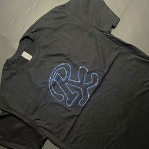 Camiseta de Hombre con Pedrería, Decorada con Cristales, Estilo Urbano Informal para Fiesta, Proveedor OEM al por Mayor - Product Image 4