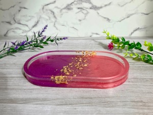 Glitter Inlay Resin Tray Sparkling Decorative Resin Tray for Party Serving and Events Wholesale Serving Platter Art Tool - Product Image 2