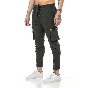 Pantalon décontracté pour homme, respirant, sportswear d'été, grande taille, 50% coton 50% polaire, nouveau design, couleur gris - Product Image 5