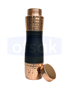 Bouteille d'eau OTSAK Premium écologique, moderne et luxueuse, avec couvercle en cuivre martelé noir, pour le bureau, l'extérieur et la maison, 34 oz (1000 ml) - Product Image 5