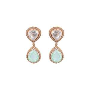 Pendientes de plata de ley 925 con forma de pera y esmeralda real verde claro para mujer, ideales para bodas y compromisos. - Product Image 2