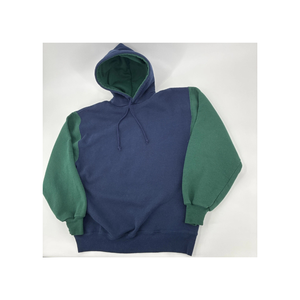 Sweat-shirt à capuche pour homme, couleur marine et verte, manches raglan, en molleton, coupe ample, décontracté, pour l'automne - Product Image 4