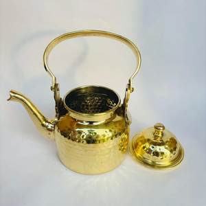 Bouilloire à eau contemporaine en cuivre mat avec poignée relevable, fait main, pour cuisinière, pour la préparation du thé, décoration de cuisine et usage cadeau - Product Image 6