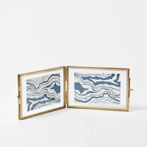 Irregular Brass Glass Photo <b>Frame</b> With Inlay <b>Plant</b> Display Wall Mount Handmade Horizontal Decoration - Product Image 3