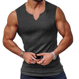 Chaleco Deportivo de Alta Calidad para Hombre, Camiseta sin Mangas para Gimnasio, Chaleco Ajustado con Logo Personalizado, Chaleco Acanalado para Hombre - Product Image 2